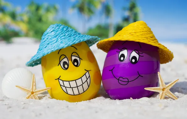 Картинка summer, happy, beach, eggs, funny, glasses, cute, tropical