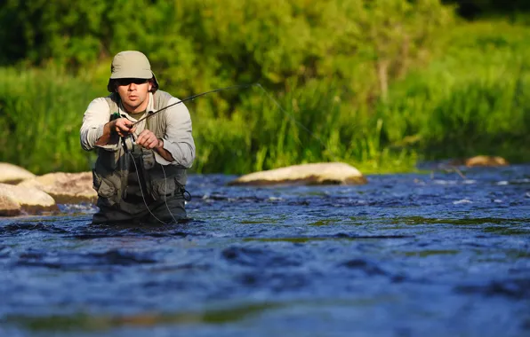 Water, equipment, hobby, men fishing, fly fishing