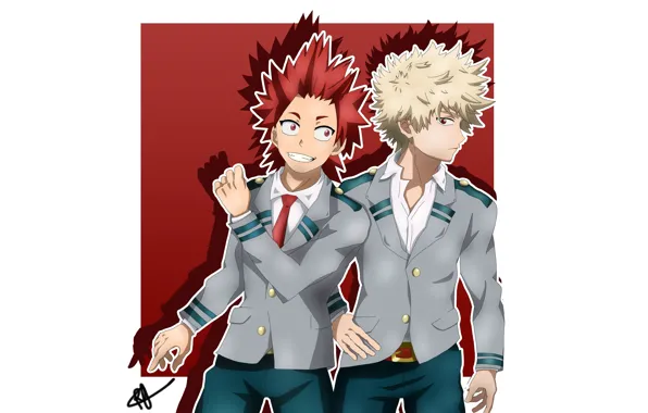 My Hero Academia, Boku No Hero Academia, Моя Геройская Академия, Бакуго Катсуки, Киришима Эйджиро