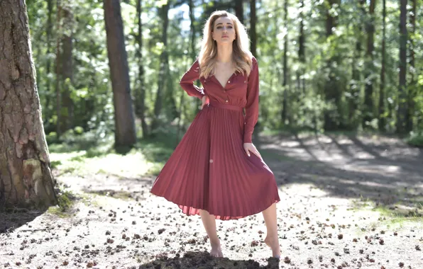 Forest, trees, nature, model, sexy woman, countryside, photoshoot, posing