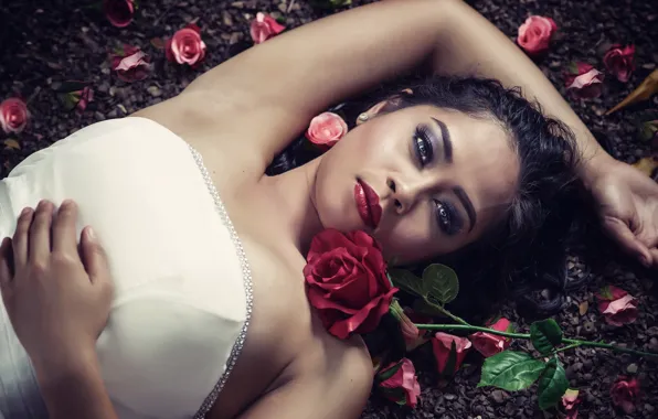 Картинка девушка, розы, Jackie
