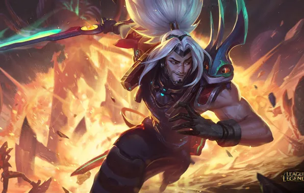 Взрыв, меч, парень, League of Legends