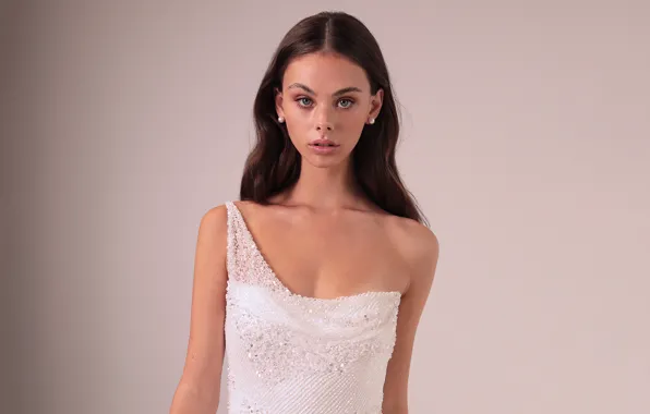 Взгляд, девушка, фото, фон, волосы, платье, красотка, Meika Woollard