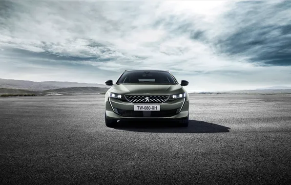 Peugeot, вид спереди, 2018, универсал, 508, SW GT