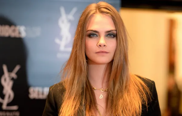 Картинка взгляд, украшения, поза, актриса, фотосессия, model, Cara Delevingne, Кара Делевинь