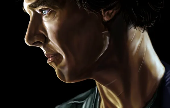 Лицо, профиль, Шерлок Холмс, Бенедикт Камбербэтч, Benedict Cumberbatch, Sherlock, Шерлок, Sherlock BBC
