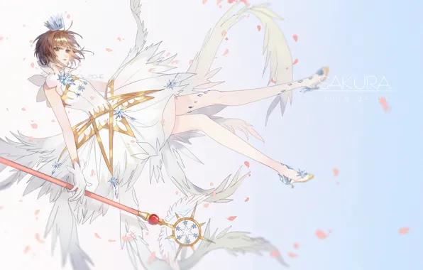 Девушка, крылья, Card Captor Sakura, Сакура - собирательница карт