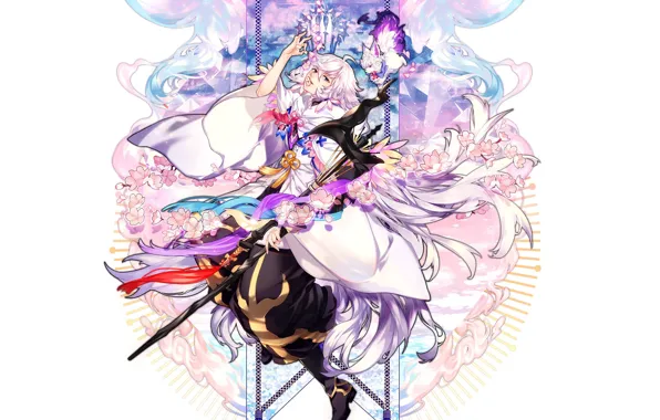 Цветы, магия, Маг, Мерлин, Fate / Stay Night, Fate / Grand Order, Судьба великая кампания, …