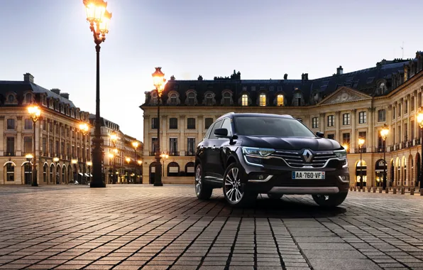 Авто, площадь, фонари, Renault, Paris, Koleos, Initiale