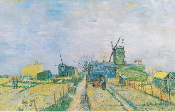 Картинка картина, живопись, Ван Гог, Van Gogh, Gemüsegärten auf dem Montmartre