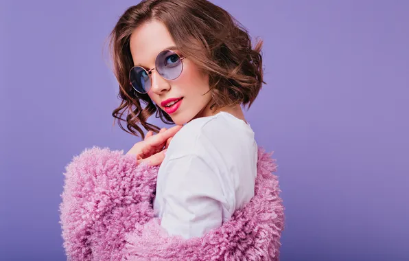 Girl, pretty, glasses, cute, portrait