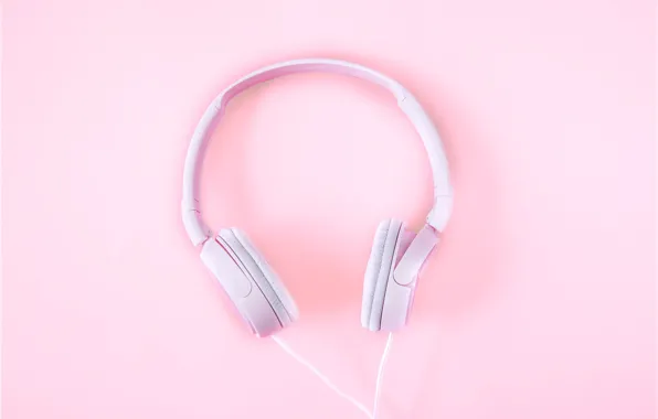 Розовый, минимализм, наушники, minimalism, pink, headphones, background