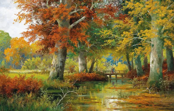 Alois Arnegger, Осенний пейзаж, Austrian painter, Autumn Landscape, австрийский живописец, oil on canvas, Алоис Арнеггер