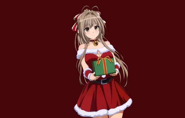 Kawaii, girl, christmas, game, blush, anime, beautiful, pretty