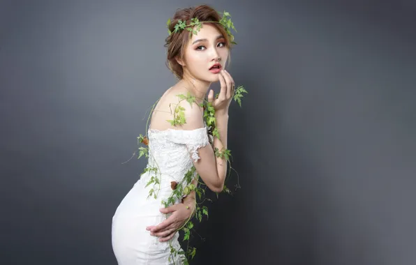 Девушка, платье, азиатка