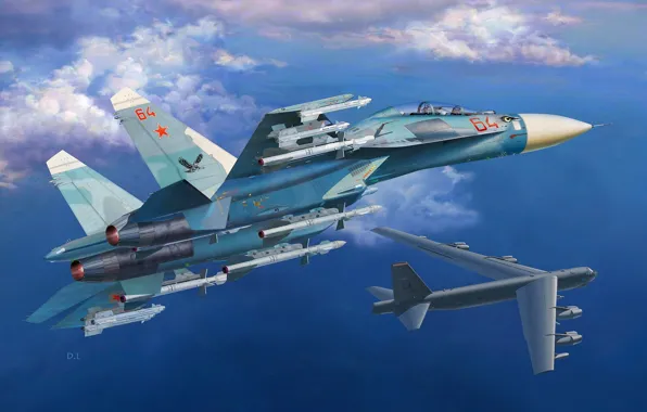 USAF, Су-27, Су-27УБ, B-52 Stratofortress