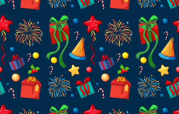 Украшения, фон, Новый Год, Рождество, Christmas, winter, background, pattern