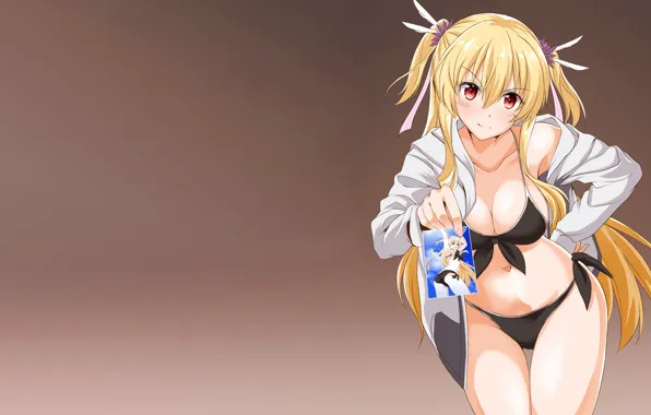 Girl, sexy, cleavage, long hair, boobs, anime, beautiful, twintails