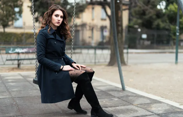 Картинка девушка, качели, Chiara