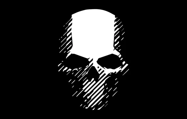 Skull, minimalism, military, Ubisoft, black background, Ghost Recon, simple background