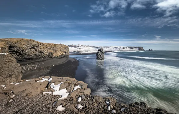 Coast, seascape, Iceland, Vík í Mýrdal, Dyrhólaey