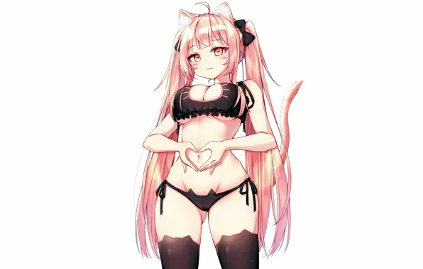 Girl, sexy, lingerie, pantsu, bra, cleavage, panties, thighhighs