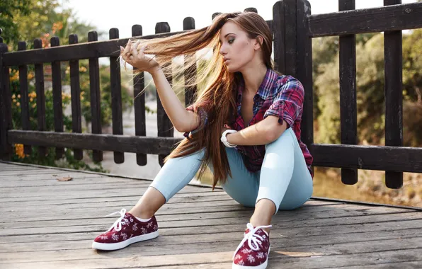 Model, pretty, jeans, pose, Kirill Averyanov