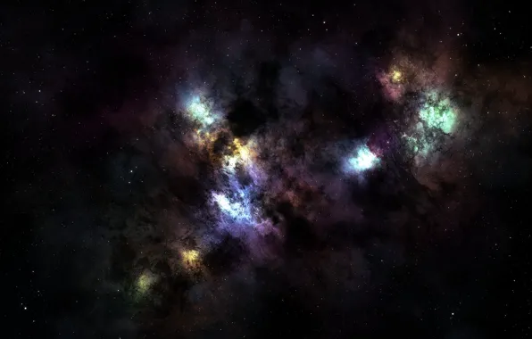 Звезды, туманность, пространство, созвездие, nebula, бесконечность