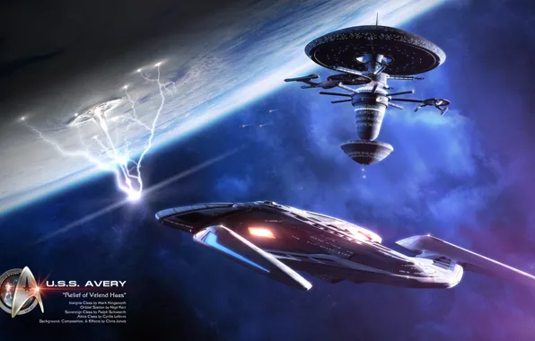 Planet, spaceships, relief of velend haas