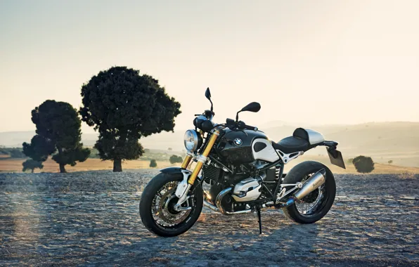 Небо, пейзаж, BMW, moto, power, classic, NineT