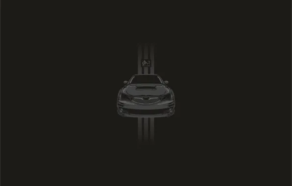 Car, minimal, black, wrx, impreza, tuning, gh2