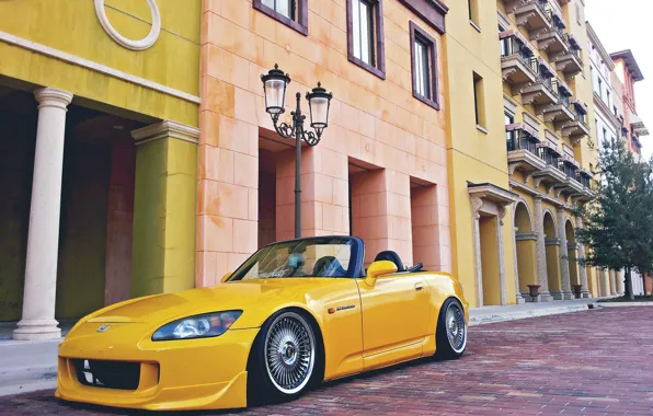 Город, Желтый, Кабриолет, Honda, S2000
