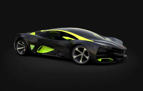 Картинка Concept, Зеленый, Концепт, Фары, Car, Автомобиль, Lada, Green