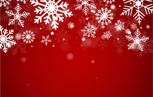 Зима, снег, снежинки, красный, фон, red, Christmas, winter