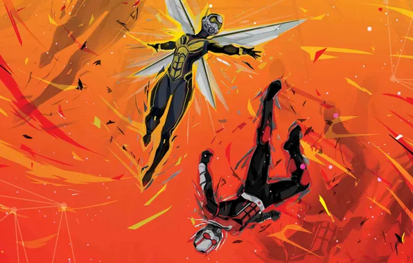 Фантастика, рисунок, арт, комикс, MARVEL, Wasp, Ant-Man, Hope Van Dyne