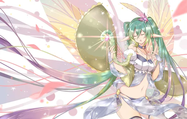 Девушка, эльф, vocaloid, hatsune miku, вокалоид