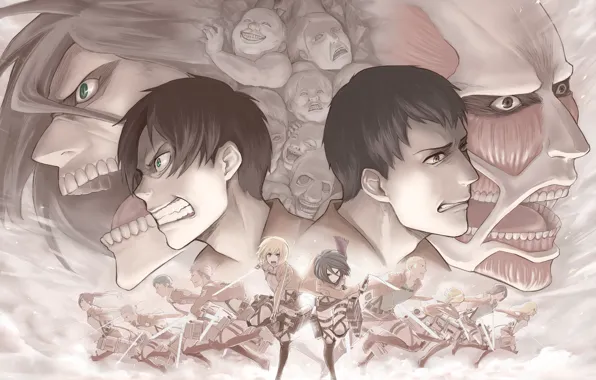 Атака титанов, Shingeki no Kyojin, вторжение титанов