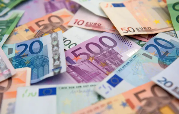 Картинка размытие, евро, валюта, купюры, euro, currency