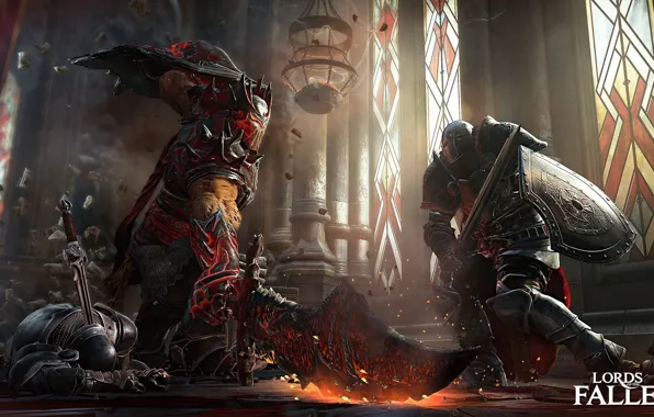 Обломки, магия, меч, щит, рыцарь, Games, Lords of the fallen