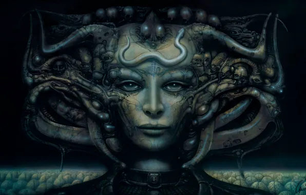 Фантастика, биомеханика, biomechanics, female, руди, giger, hans, гигер