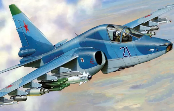 Рисунок, штурмовик, ОКБ Сухого, Жирнов, ВВС России, Су-39, Су-25ТМ