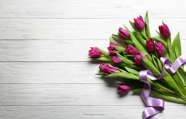 Цветы, букет, тюльпаны, wood, flowers, tulips, spring, purple