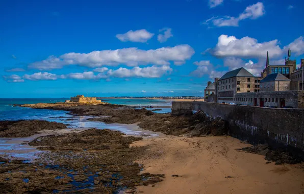 Картинка побережье, Франция, Saint Malo