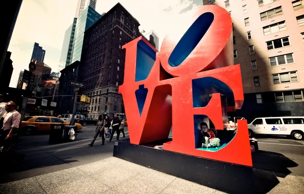 City, USA, New York, LOVE