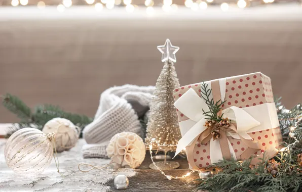 Картинка украшения, подарок, Рождество, Новый год, christmas, new year, vintage, winter