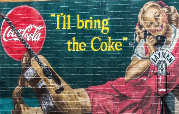 Картинка graffiti, Coca-Cola, Wall, brand