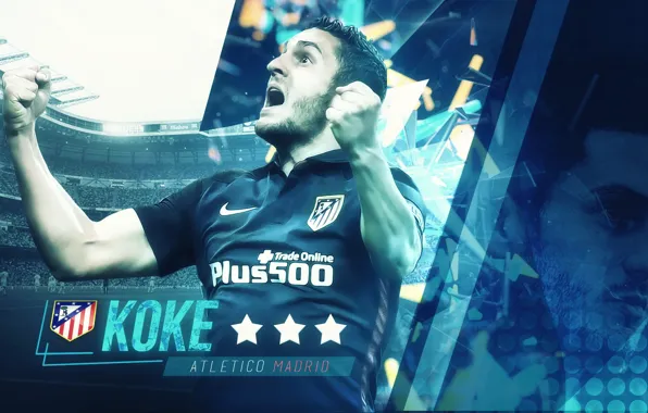Wallpaper, sport, stadium, football, Santiago Bernabeu, player, Atletico Madrid, Koke