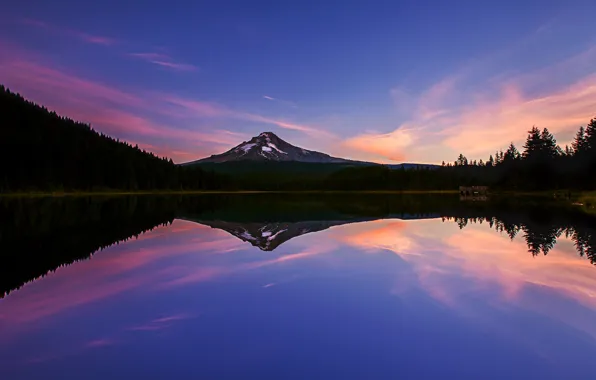 Картинка пейзаж, горы, природа, озеро, дома