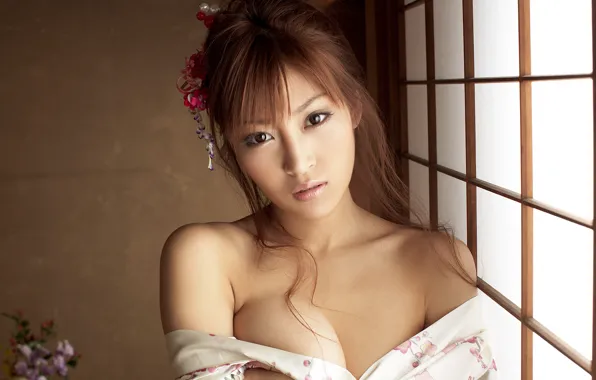 Грудь, японка, япония, кимоно, азиатка, japan, Kirara Asuka, japanese