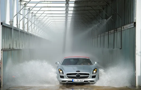 Картинка Roadster, Mercedes-Benz, 2011, AMG, SLS, R197, мойка тест